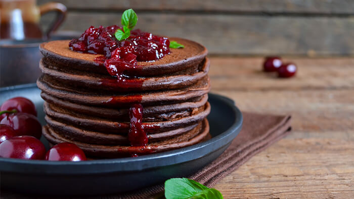 Chocolate Cherry Pancakes Recipe